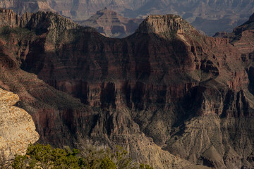 Shadows Cover The Ridges And Formations In Grand Canyon