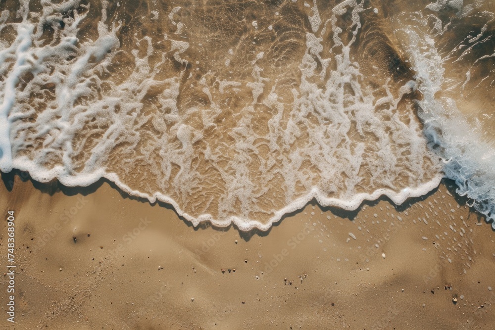 Poster sand on beach as background top view