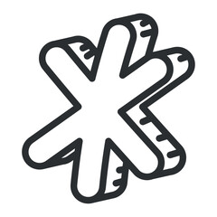 asterisk sketch icon Hand Draw Vector illustration