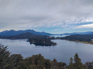 view lake nature mountains water