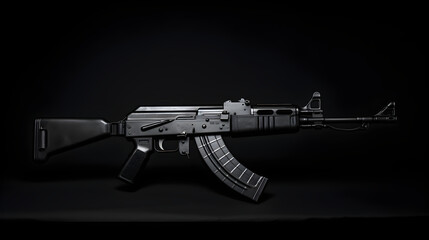 Monochromatic Elegance: AK-74 Rifle in Stark Black and White