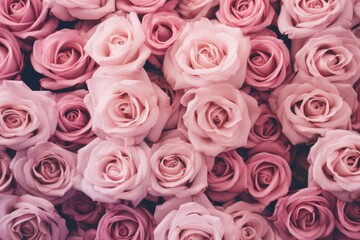 Pink roses background. Retro filter.  Pink roses background. Retro filter.