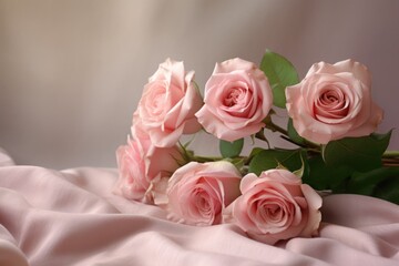 pink roses on soft silk  pink roses on soft silk