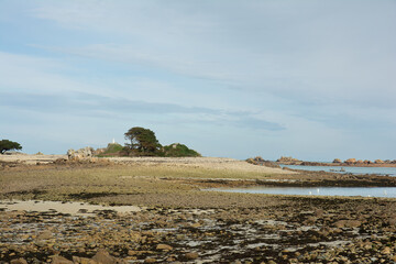 Fototapeta premium Joli paysage de mer en hiver à Port-Blanc Penvénan - Bretagne