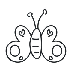 Butterfly sketch icon Hand Draw Vector illustration