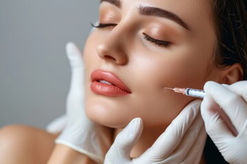 Obraz premium Facial skin improvement injections, cosmetology beauty treatment