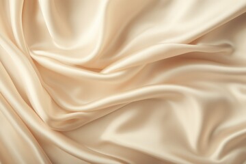 Obraz premium Luxury beige silk satin draped fabric background template.