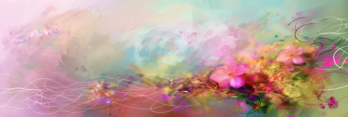 Fototapeta premium A subtle mellow banner background with a Mother's Day theme 