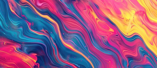 A close-up view of a vibrant and colorful liquid substance with a varied pattern and texture. The colors blend seamlessly, creating a visually striking composition perfect for design projects.