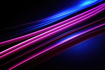 Pink and blue neon lines on black background