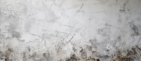 A black and white image showing the texture of an old white raw concrete wall. The wall appears weathered and worn, with visible cracks and imperfections.