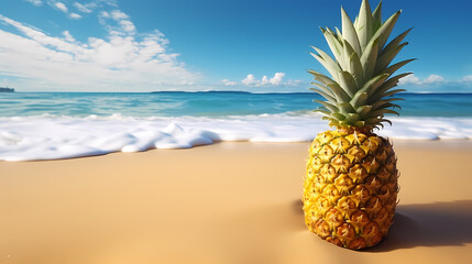 Pineapple displayed under natural sunlight