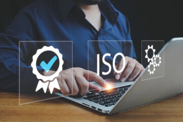 ISO standards quality control, assurance and warranty business technology concept. Touching on...