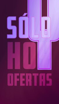 Solo hoy ofertas aviso para redes sociales vertical violeta y grana