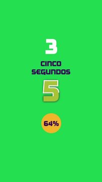 conteo cinco segundos regresivo en fondeo verde espa&ntilde;ol vertical