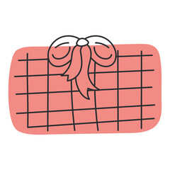 Colored gift box sketch icon Hand Draw Vector illustration