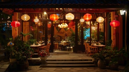 Fototapeta na wymiar Japan / China restaurant interior. 