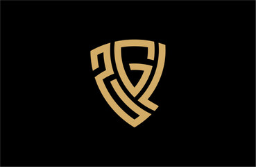 ZGL creative letter shield logo design vector icon illustration