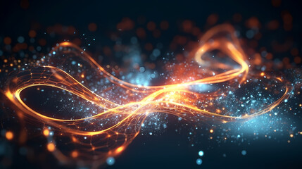 Obraz premium Abstract festive and new year background with stunning soft bokeh lights and shiny elements
