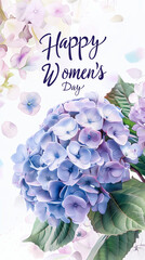 Bouquet of flowers for 8 March, "Happy Women's Day"