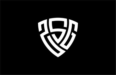 Fototapeta premium ZSG creative letter shield logo design vector icon illustration