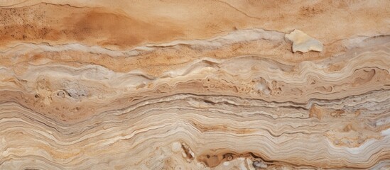 Obraz premium A detailed close-up view of a brown and white marble surface, showcasing intricate patterns and textures. The marble appears smooth,