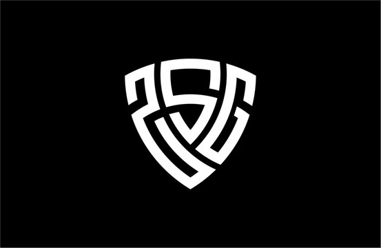ZSG creative letter shield logo design vector icon illustration