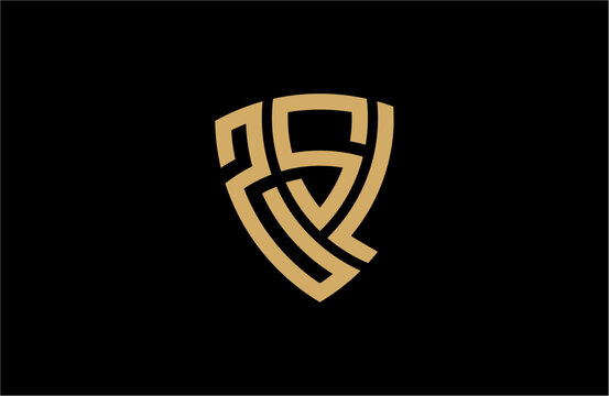 ZSL creative letter shield logo design vector icon illustration
