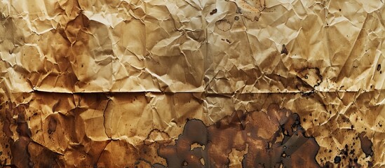A coffee stained paper napkin is closely photographed on a textured wall. The rough texture of the wall contrasts with the delicate paper, creating an interesting visual composition.