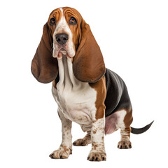 Basset Hound dog isolated on transparent background, element remove background, element for design