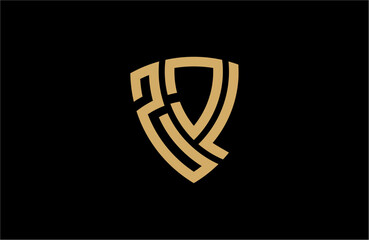 ZJL creative letter shield logo design vector icon illustration
