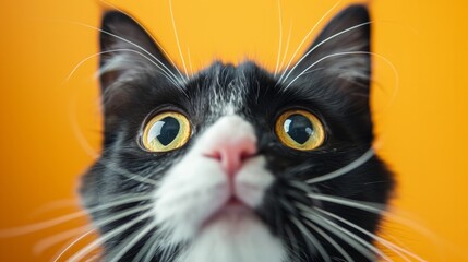 crazy and surprised cat generative ai - obrazy, fototapety, plakaty