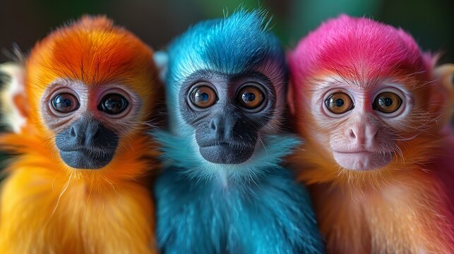 monkey, monkeys, colorful monkeys