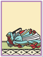 シンプルステッカー百人一首　小野小町