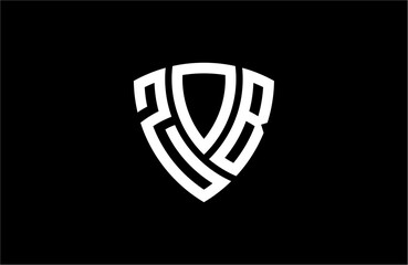 ZOB creative letter shield logo design vector icon illustration