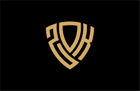 ZOK creative letter shield logo design vector icon illustration