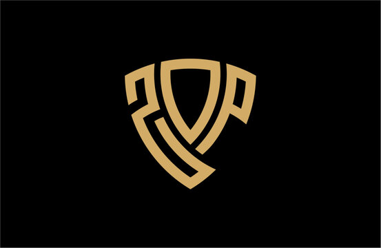 ZOP creative letter shield logo design vector icon illustration