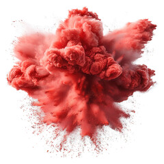 red powder explosion burst, paint, splatter, isolated on transparent background, element remove background, element for design