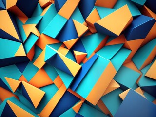Colorful 3d abstract background with triangles