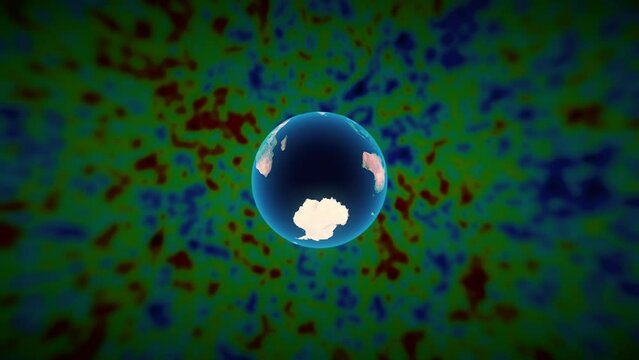CMB around Earth from all angles. Animation of Cosmic microwave radiation around earth