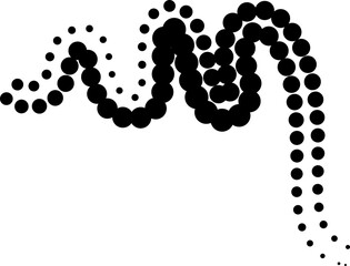 Line dotted halftone shape, waves, swirl, curve