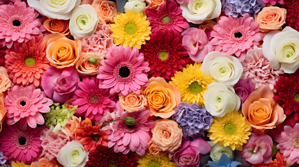 Celebrating Diversity in Blooms: A Vision of Eclectic Floral Warmness and Fragrance - obrazy, fototapety, plakaty