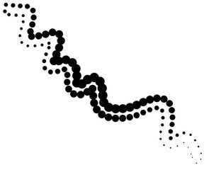 Line dotted halftone shape, waves, swirl, curve