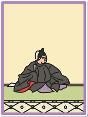 シンプルステッカー百人一首　紀貫之