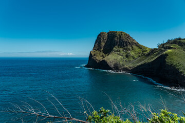 Kahakuloa Head (Pu'u Koa'e) is located in a very remote area in West Maui (on the island's north shore) near the sleepy village Kahakuloa.  Kahekili Hwy, Wailuku, Maui Hawaii.