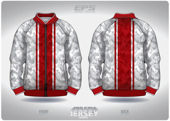 EPS jersey sports shirt vector.red white broken glass pattern design, illustration, textile background for sports long sleeve sweater.eps