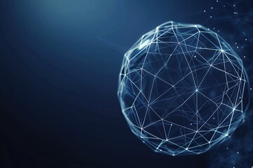 circle low poly wireframe on blue background concept Network background communication transportation technology futuristic