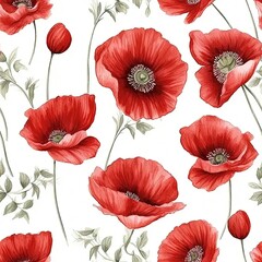 a red flower pattern on a white background