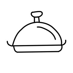 Restaurant cloche line icon