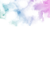 ブルーやピンクのグラデーションの水彩背景イラスト